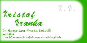 kristof vranka business card